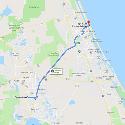 Map of Orange City and surrounding areas